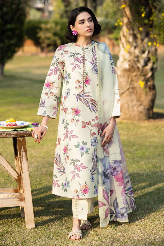 Alizeh Embroidered & Printed Lawn 3 Piece Dress