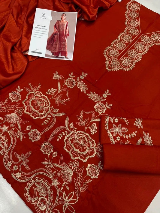 DHANAK 3PC – HEAVY EMBROIDERED