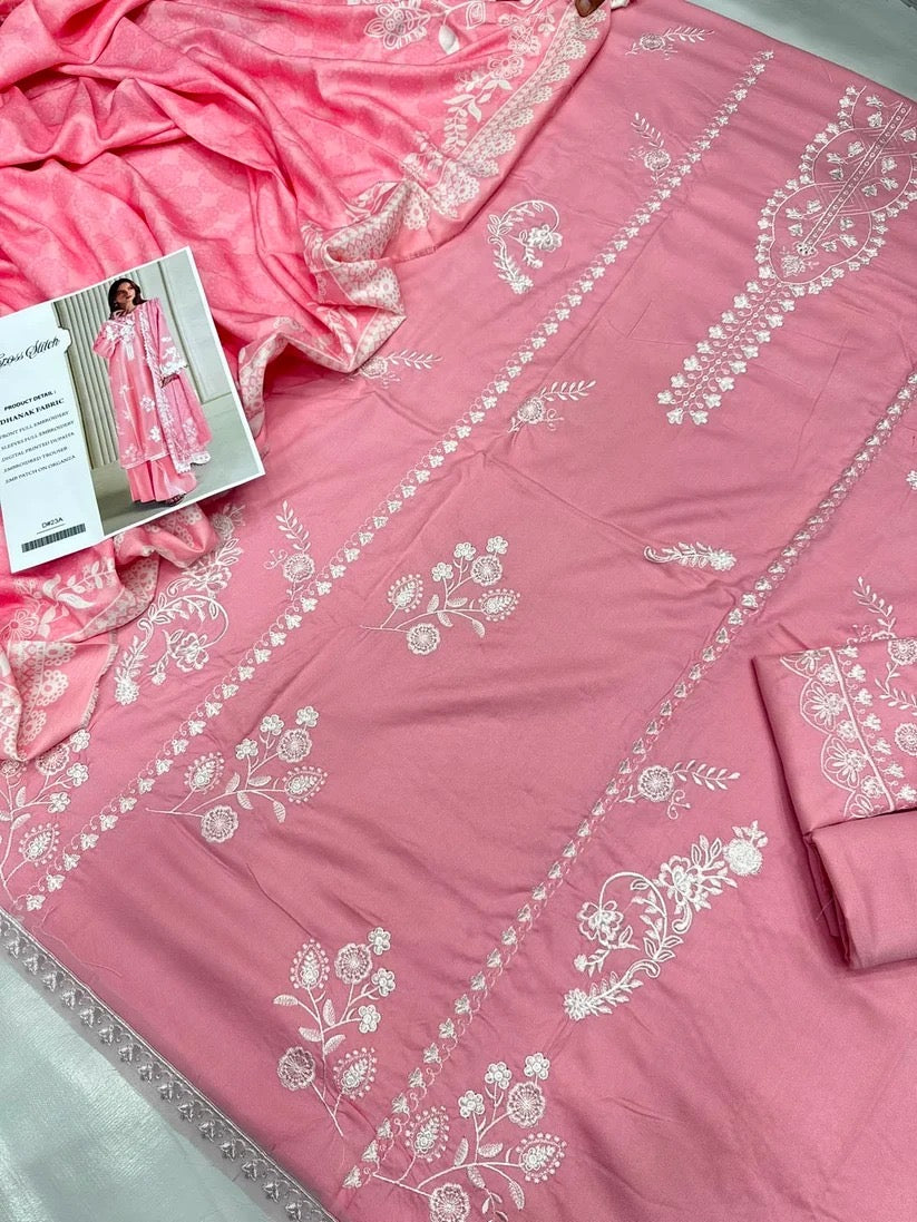 DHANAK 3PC – HEAVY EMBROIDERED
