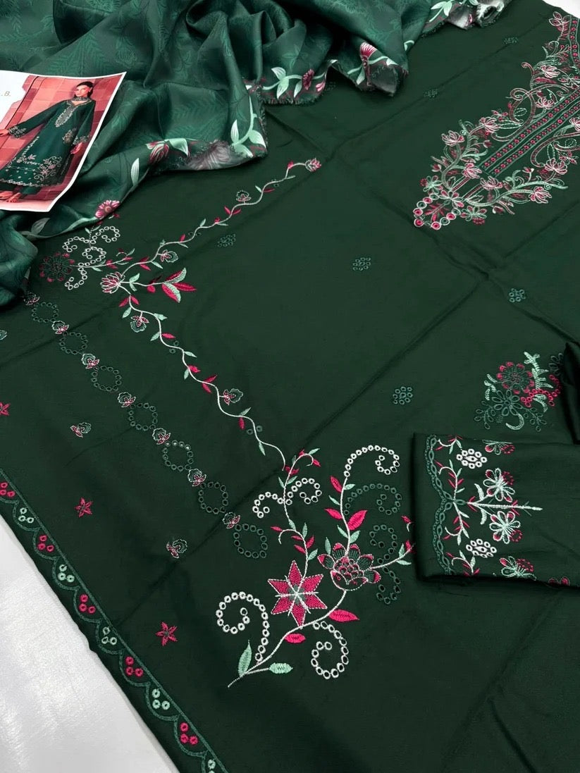 DHANAK 3PC – HEAVY EMBROIDERED
