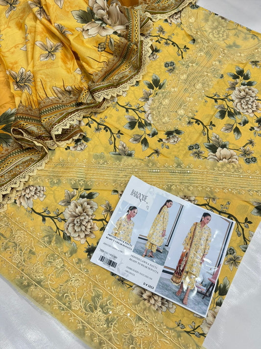 Baroque Embroidered & Printed Lawn 3 Piece Dress