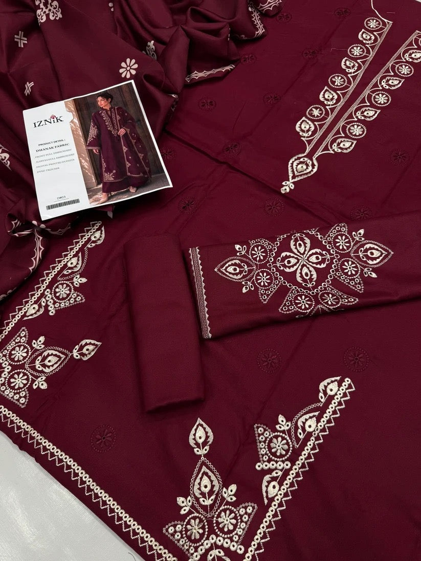 DHANAK 3PC – HEAVY EMBROIDERED