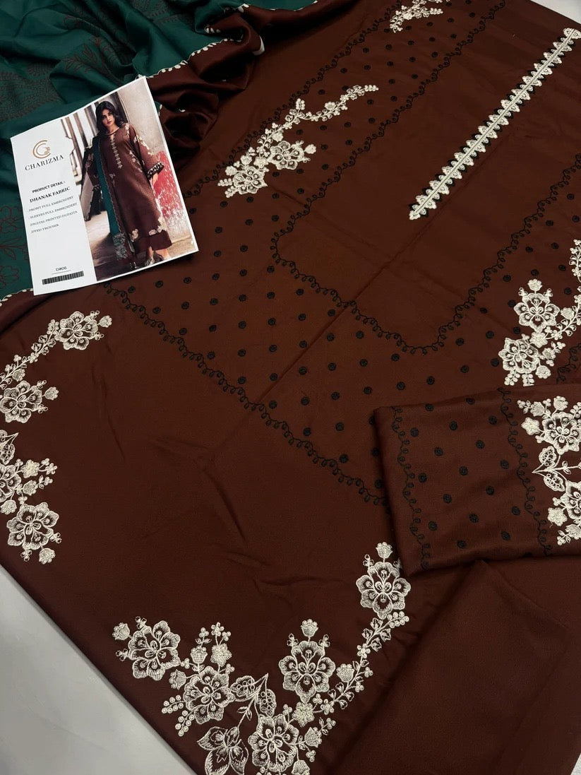 DHANAK 3PC – HEAVY EMBROIDERED