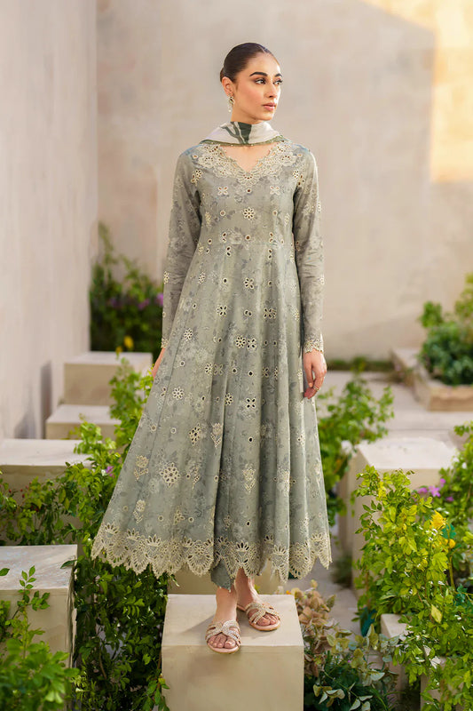 Iznik Embroidered & Printed Lawn 3 Piece Dress