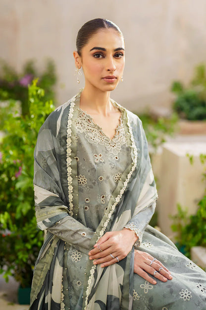 Iznik Embroidered & Printed Lawn 3 Piece Dress