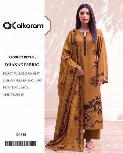 DHANAK 3PC – HEAVY EMBROIDERED