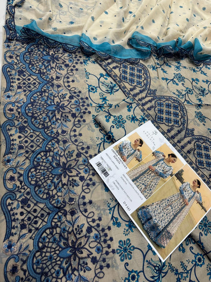 Faiza Saqlain Embroidered & Printed Lawn 3 Piece Dress