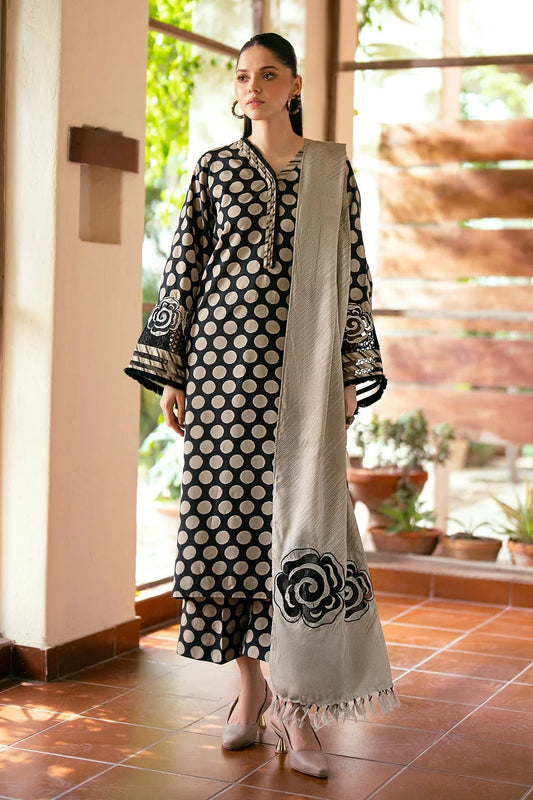 Baroque Embroidered & Printed Lawn 3 Piece Dress