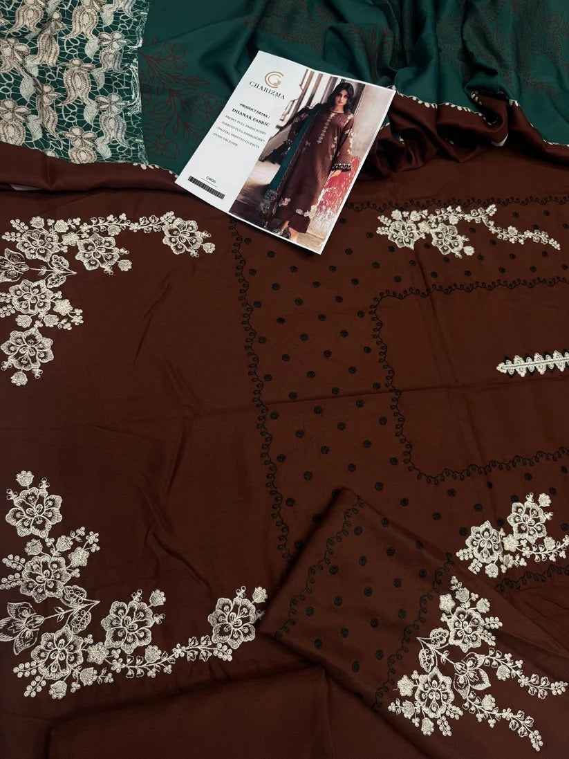DHANAK 3PC – HEAVY EMBROIDERED