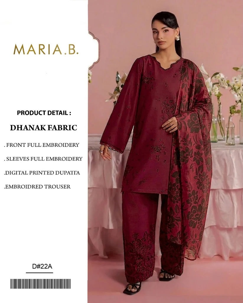 DHANAK 3PC – HEAVY EMBROIDERED