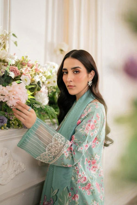3PC AIRJET LAWN WITH SWISS VOIL DUPATTA