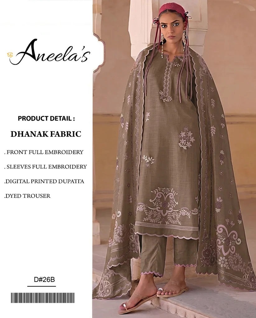 DHANAK 3PC – HEAVY EMBROIDERED