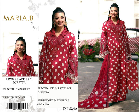 Maria .B Embroidered & Printed Lawn 3 Piece Dress (Copy)