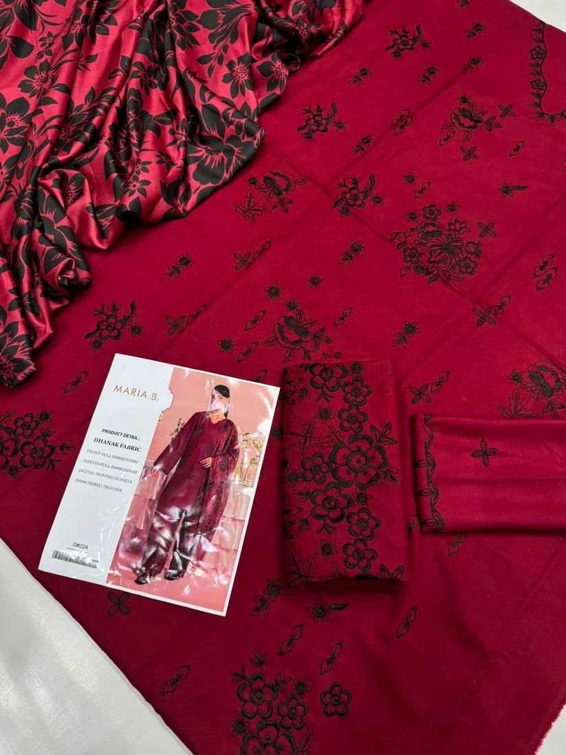DHANAK 3PC – HEAVY EMBROIDERED