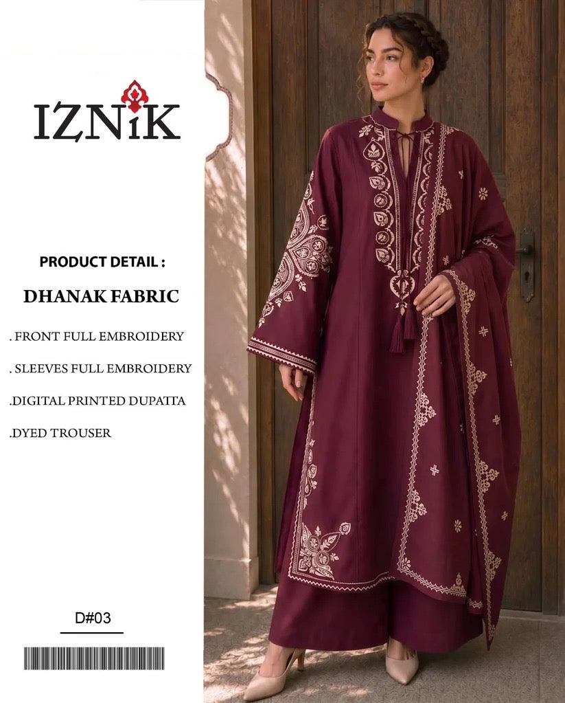 DHANAK 3PC – HEAVY EMBROIDERED