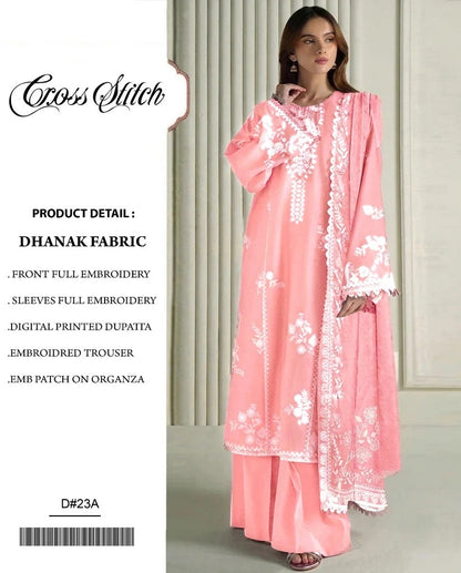 DHANAK 3PC – HEAVY EMBROIDERED