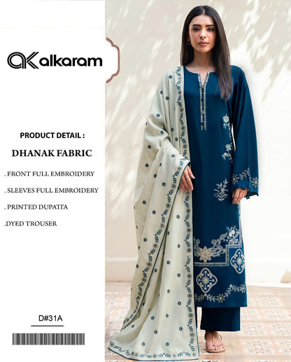 DHANAK 3PC – HEAVY EMBROIDERED