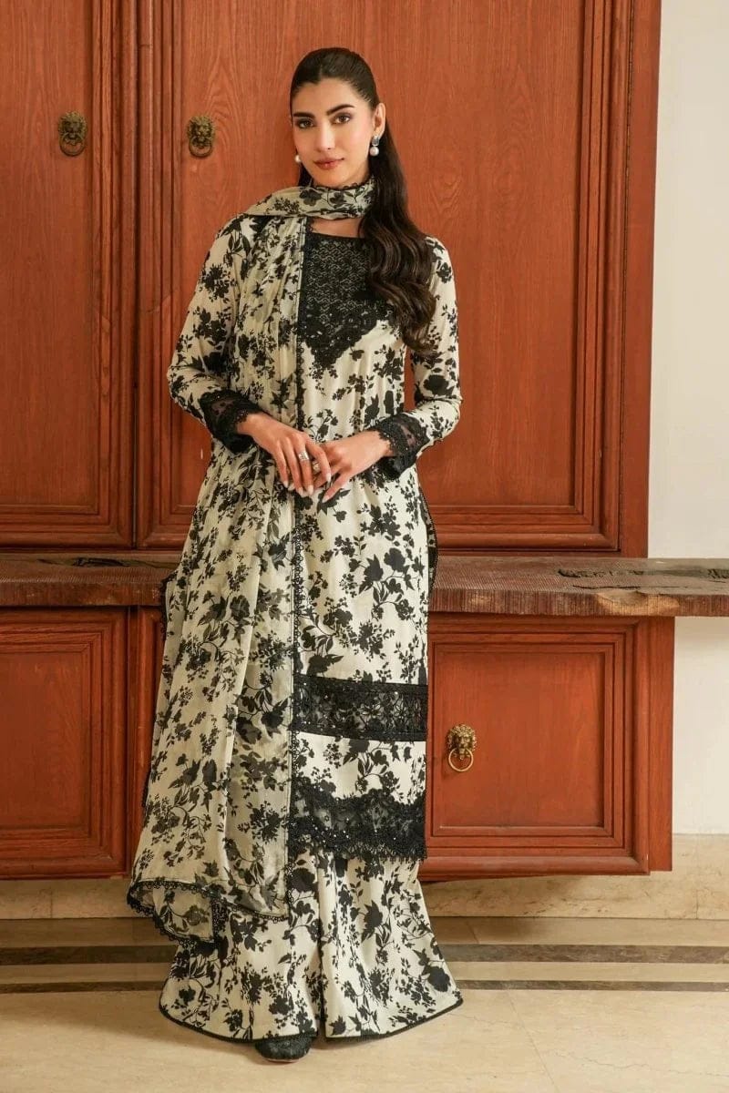 Aneela’s Embroidered & Printed Lawn 3 Piece Dress