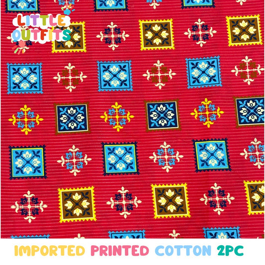 Imported Cotton 2PC Unstitched for Girls