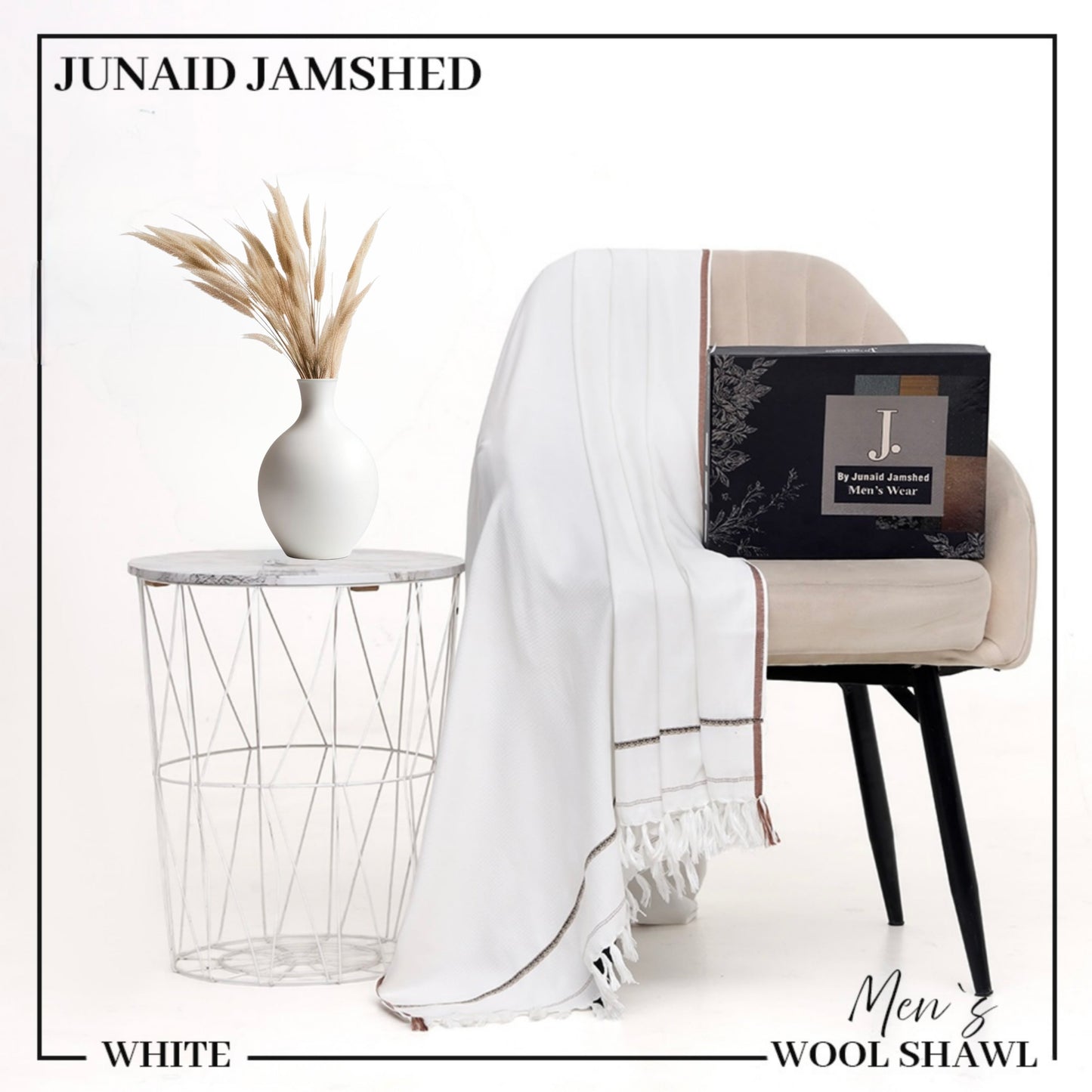 Jamshed Wool Shawl - White